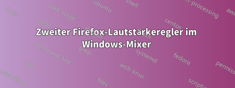 Zweiter Firefox-Lautstärkeregler im Windows-Mixer