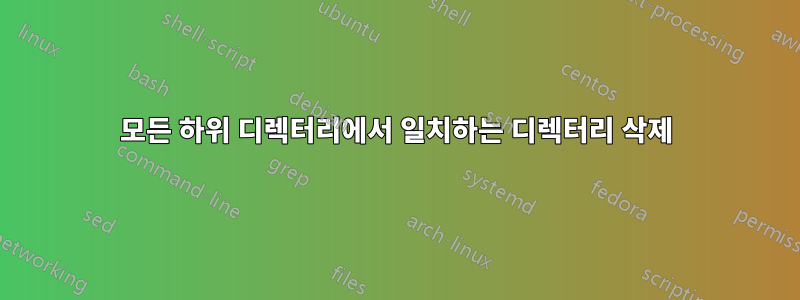 모든 하위 디렉터리에서 일치하는 디렉터리 삭제