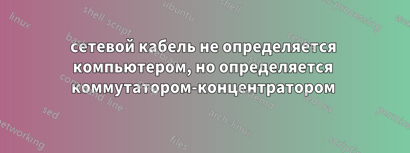 сетевой кабель не определяется компьютером, но определяется коммутатором-концентратором