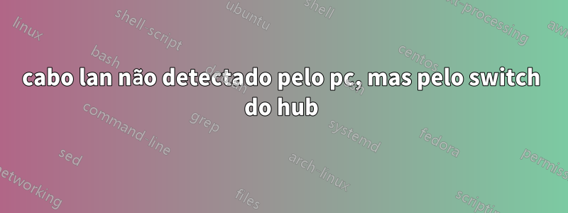 cabo lan não detectado pelo pc, mas pelo switch do hub