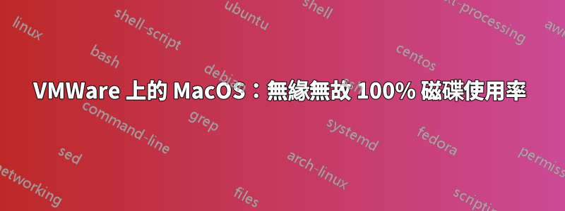 VMWare 上的 MacOS：無緣無故 100% 磁碟使用率