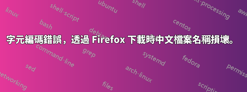 字元編碼錯誤，透過 Firefox 下載時中文檔案名稱損壞。