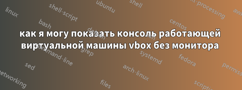 как я могу показать консоль работающей виртуальной машины vbox без монитора