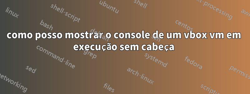 como posso mostrar o console de um vbox vm em execução sem cabeça