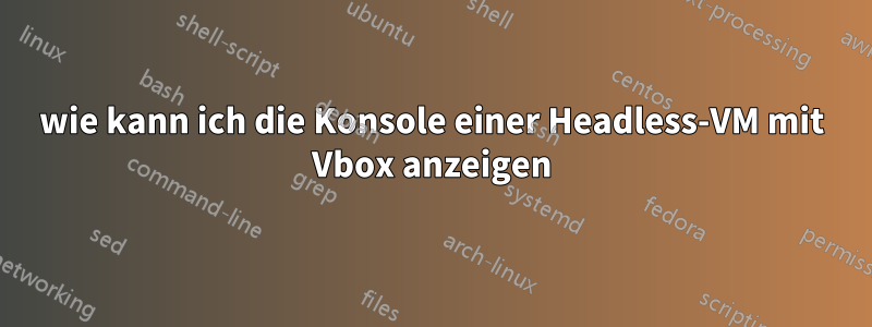 wie kann ich die Konsole einer Headless-VM mit Vbox anzeigen