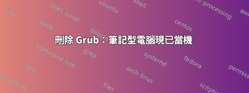 刪除 Grub：筆記型電腦現已當機