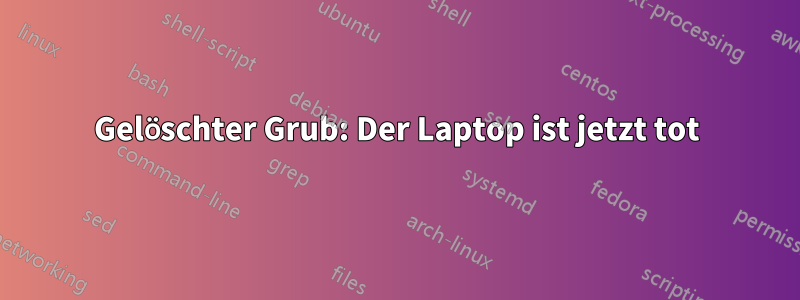 Gelöschter Grub: Der Laptop ist jetzt tot