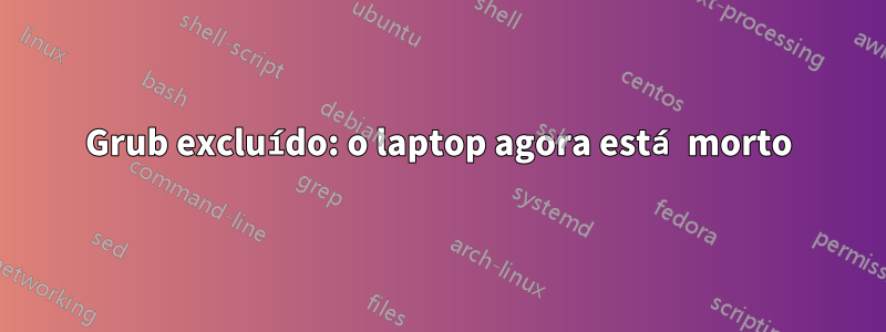 Grub excluído: o laptop agora está morto