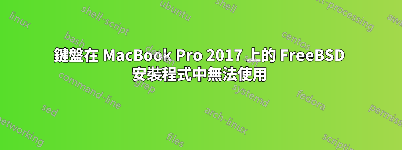 鍵盤在 MacBook Pro 2017 上的 FreeBSD 安裝程式中無法使用