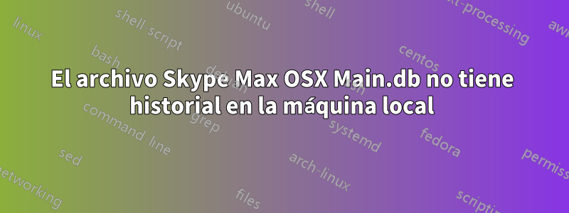 El archivo Skype Max OSX Main.db no tiene historial en la máquina local