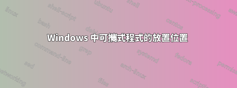 Windows 中可攜式程式的放置位置