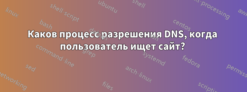 Каков процесс разрешения DNS, когда пользователь ищет сайт?