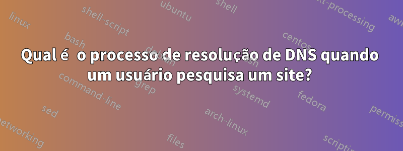 Qual é o processo de resolução de DNS quando um usuário pesquisa um site?