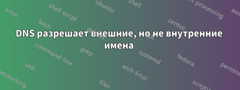 DNS разрешает внешние, но не внутренние имена