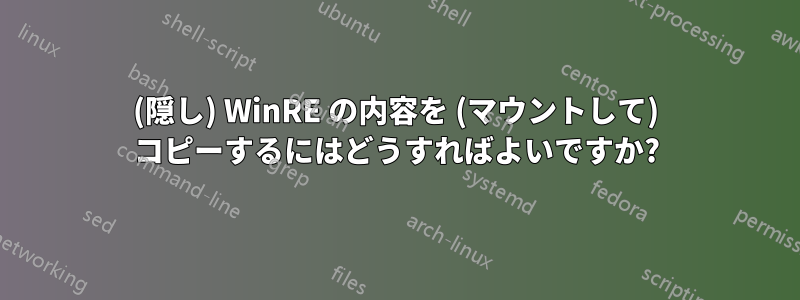 (隠し) WinRE の内容を (マウントして) コピーするにはどうすればよいですか?