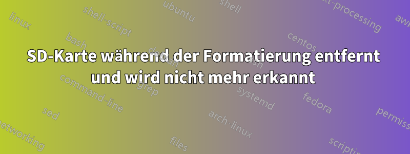 SD-Karte während der Formatierung entfernt und wird nicht mehr erkannt