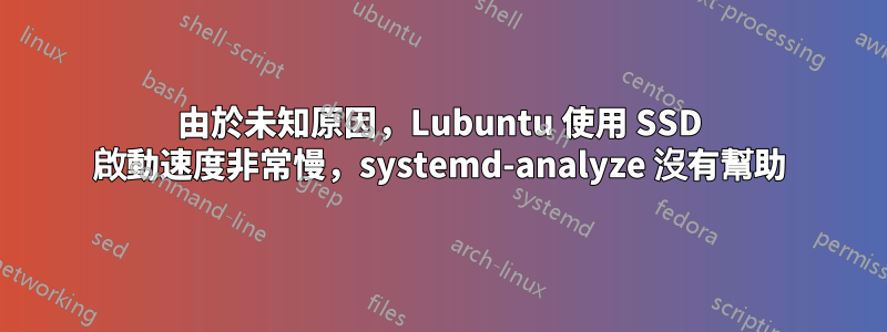 由於未知原因，Lubuntu 使用 SSD 啟動速度非常慢，systemd-analyze 沒有幫助