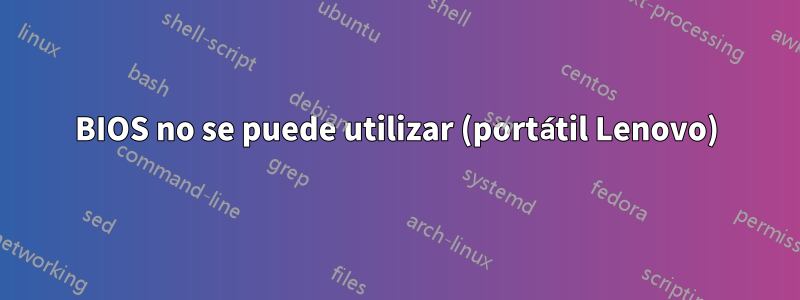 BIOS no se puede utilizar (portátil Lenovo)