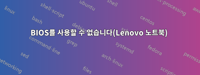 BIOS를 사용할 수 없습니다(Lenovo 노트북)
