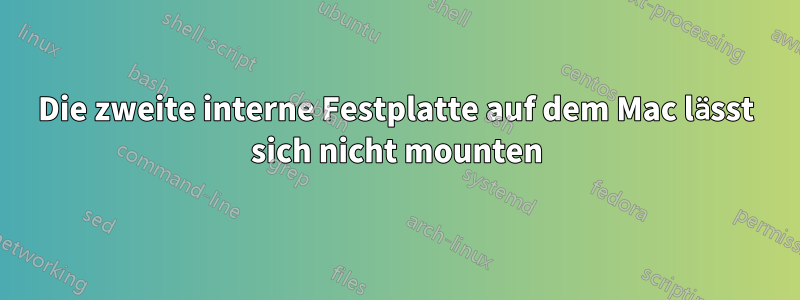 Die zweite interne Festplatte auf dem Mac lässt sich nicht mounten
