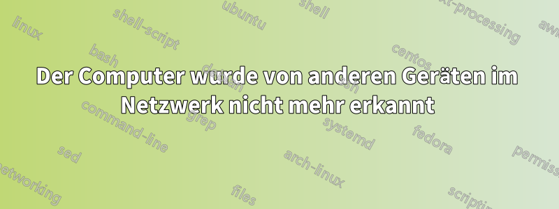 Der Computer wurde von anderen Geräten im Netzwerk nicht mehr erkannt
