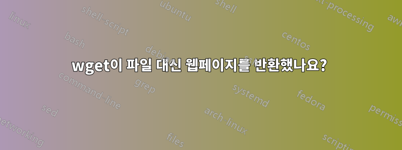 wget이 파일 대신 웹페이지를 반환했나요?
