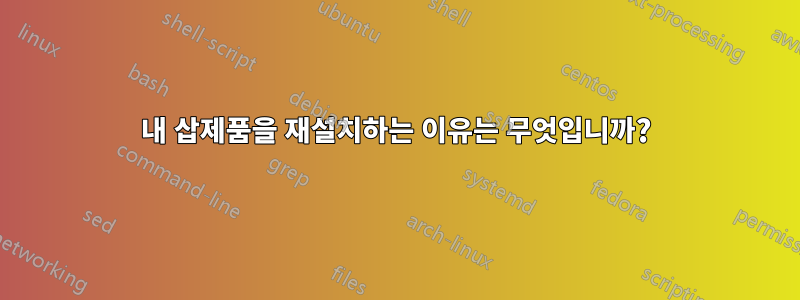 내 삽제품을 재설치하는 이유는 무엇입니까?