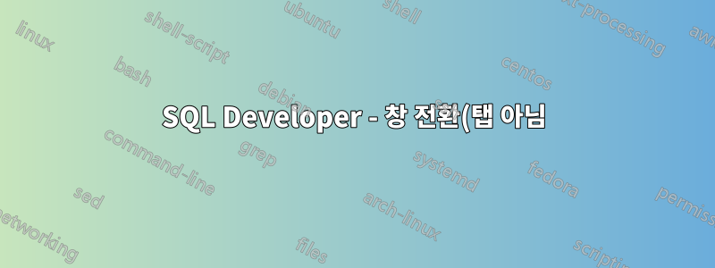 SQL Developer - 창 전환(탭 아님)