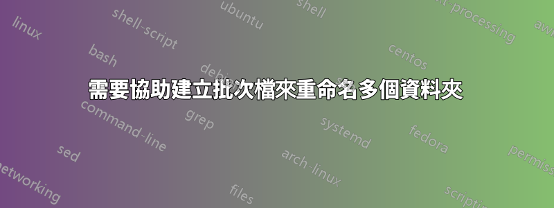 需要協助建立批次檔來重命名多個資料夾