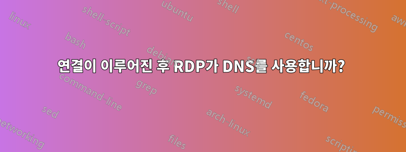 연결이 이루어진 후 RDP가 DNS를 사용합니까?