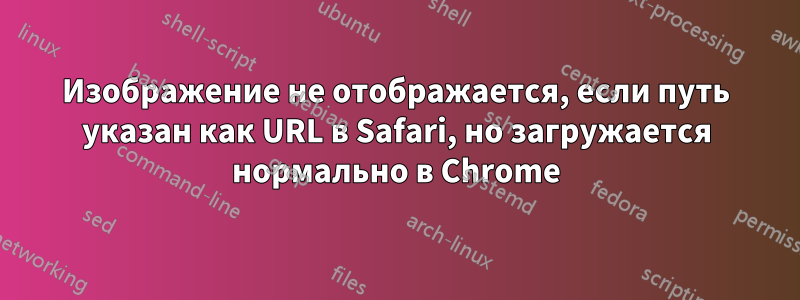 Изображение не отображается, если путь указан как URL в Safari, но загружается нормально в Chrome