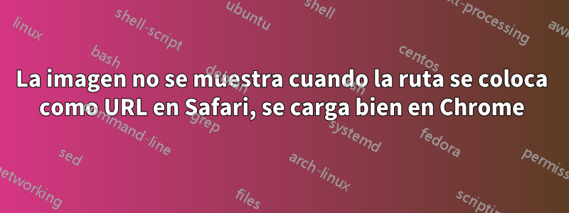 La imagen no se muestra cuando la ruta se coloca como URL en Safari, se carga bien en Chrome