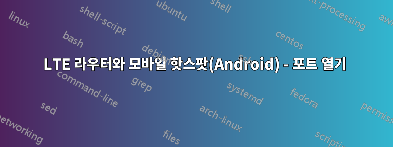LTE 라우터와 모바일 핫스팟(Android) - 포트 열기