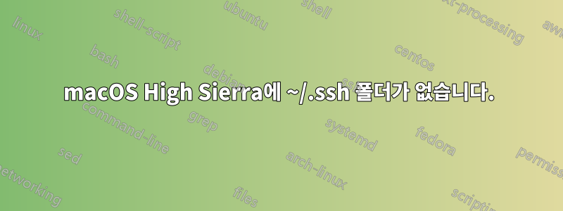 macOS High Sierra에 ~/.ssh 폴더가 없습니다.