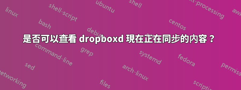 是否可以查看 dropboxd 現在正在同步的內容？