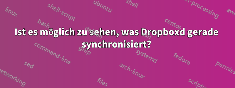 Ist es möglich zu sehen, was Dropboxd gerade synchronisiert?