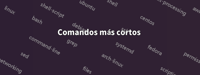Comandos más cortos