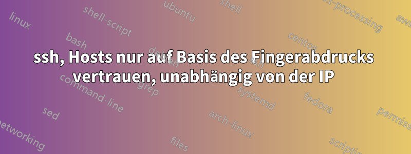 ssh, Hosts nur auf Basis des Fingerabdrucks vertrauen, unabhängig von der IP