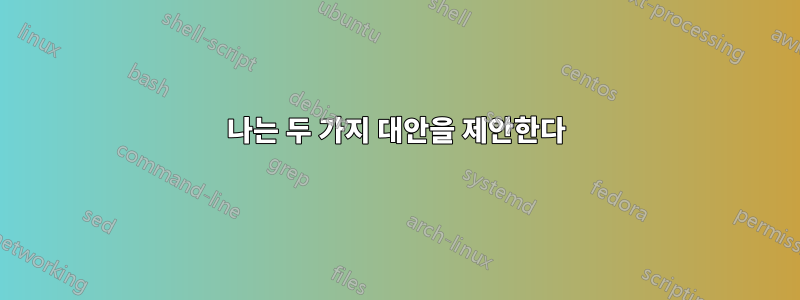 나는 두 가지 대안을 제안한다