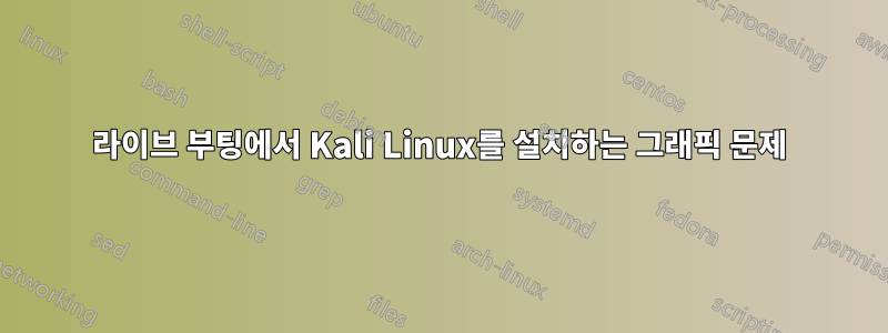 라이브 부팅에서 Kali Linux를 설치하는 그래픽 문제