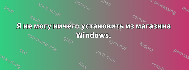 Я не могу ничего установить из магазина Windows.