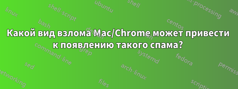 Какой вид взлома Mac/Chrome может привести к появлению такого спама?