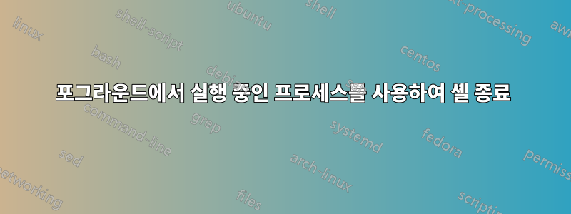 포그라운드에서 실행 중인 프로세스를 사용하여 셸 종료