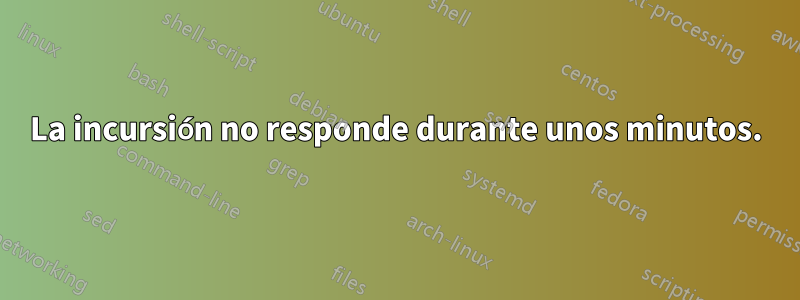 La incursión no responde durante unos minutos.