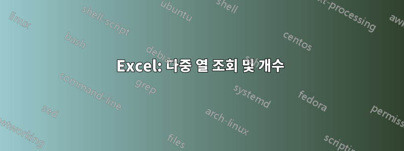 Excel: 다중 열 조회 및 개수