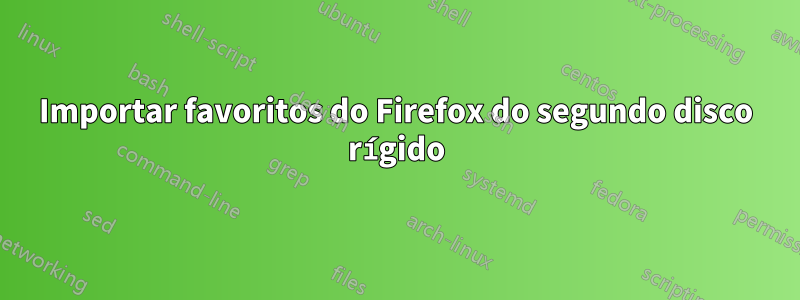Importar favoritos do Firefox do segundo disco rígido