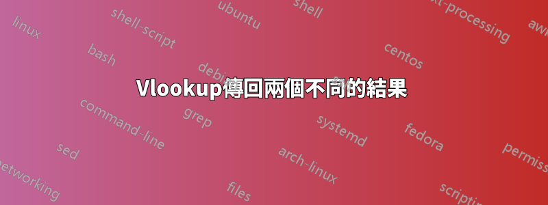 Vlookup傳回兩個不同的結果