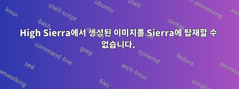 High Sierra에서 생성된 이미지를 Sierra에 탑재할 수 없습니다.