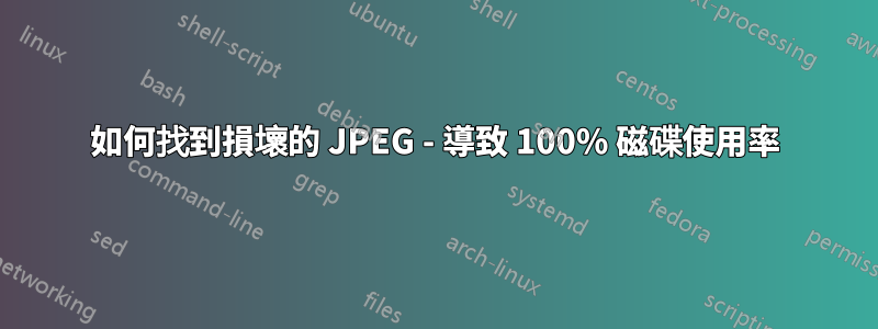 如何找到損壞的 JPEG - 導致 100% 磁碟使用率