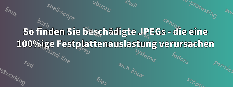 So finden Sie beschädigte JPEGs - die eine 100%ige Festplattenauslastung verursachen